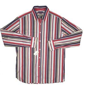 NEW $485 Ralph Lauren Purple Label Dress Shirt!  17  Colorful Stripes  ITALY